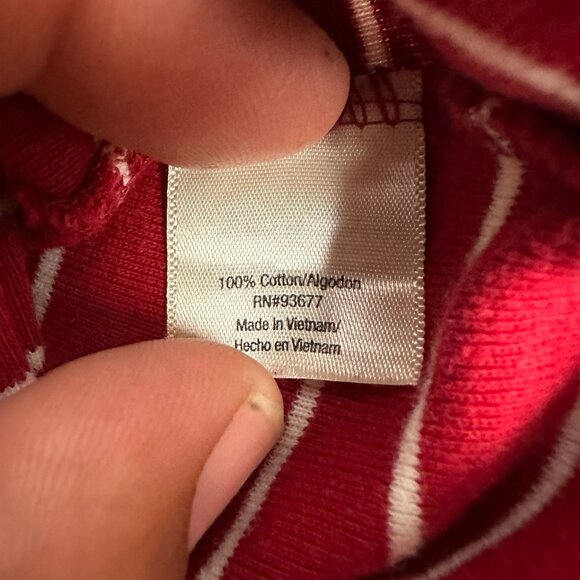 St. John's Bay Women's Striped Blouse Size L Red - Picture 4 of 5